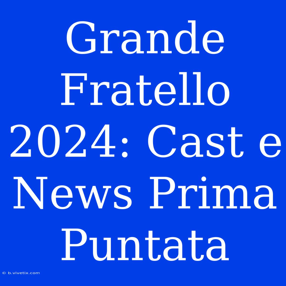 Grande Fratello 2024: Cast E News Prima Puntata