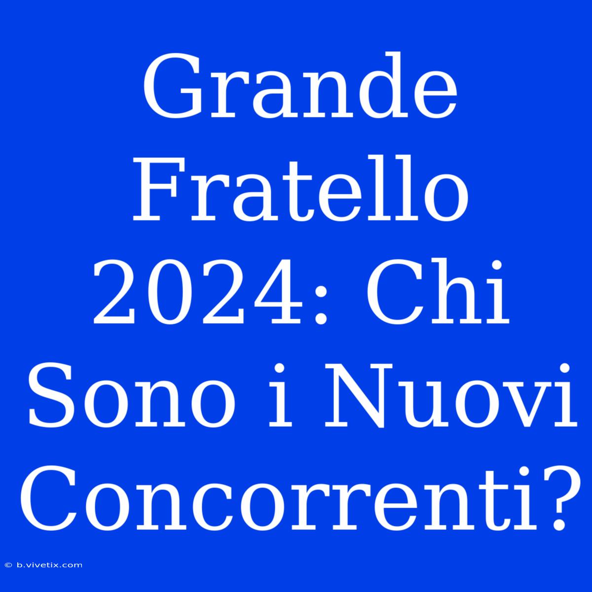 Grande Fratello 2024: Chi Sono I Nuovi Concorrenti?