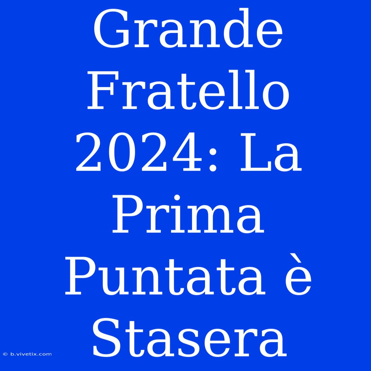 Grande Fratello 2024: La Prima Puntata È Stasera