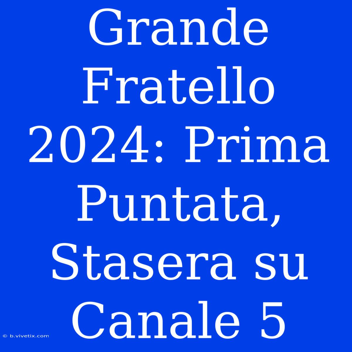 Grande Fratello 2024: Prima Puntata, Stasera Su Canale 5