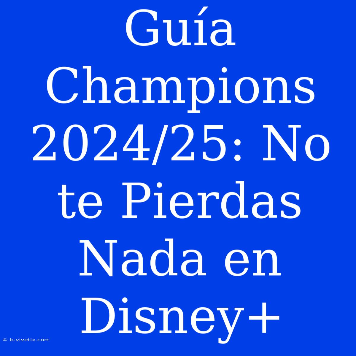 Guía Champions 2024/25: No Te Pierdas Nada En Disney+