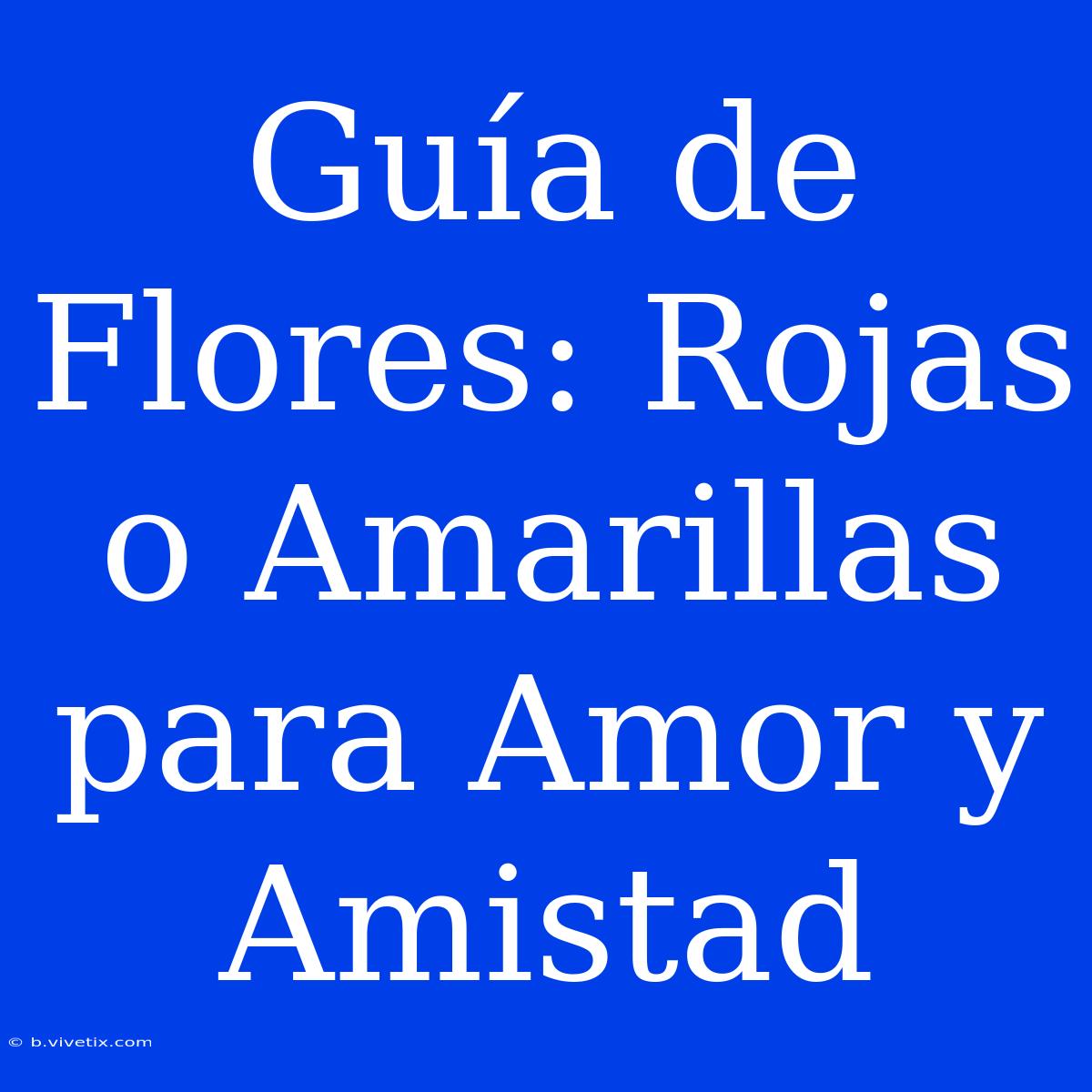 Guía De Flores: Rojas O Amarillas Para Amor Y Amistad