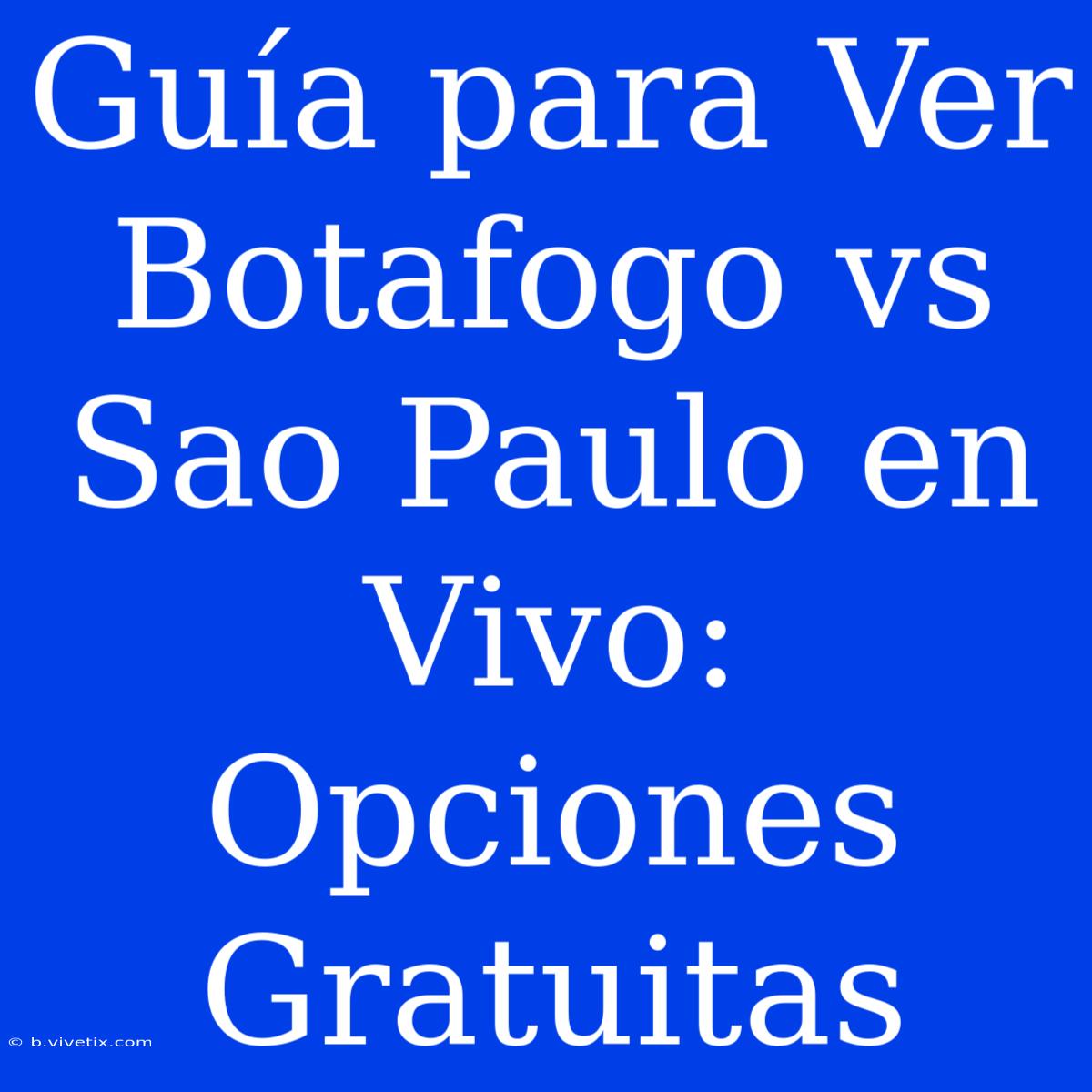 Guía Para Ver Botafogo Vs Sao Paulo En Vivo: Opciones Gratuitas