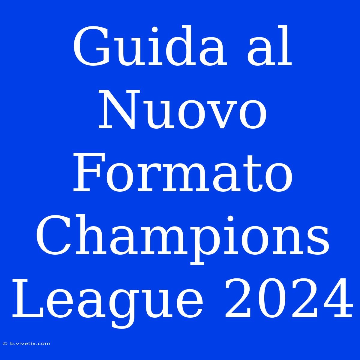 Guida Al Nuovo Formato Champions League 2024