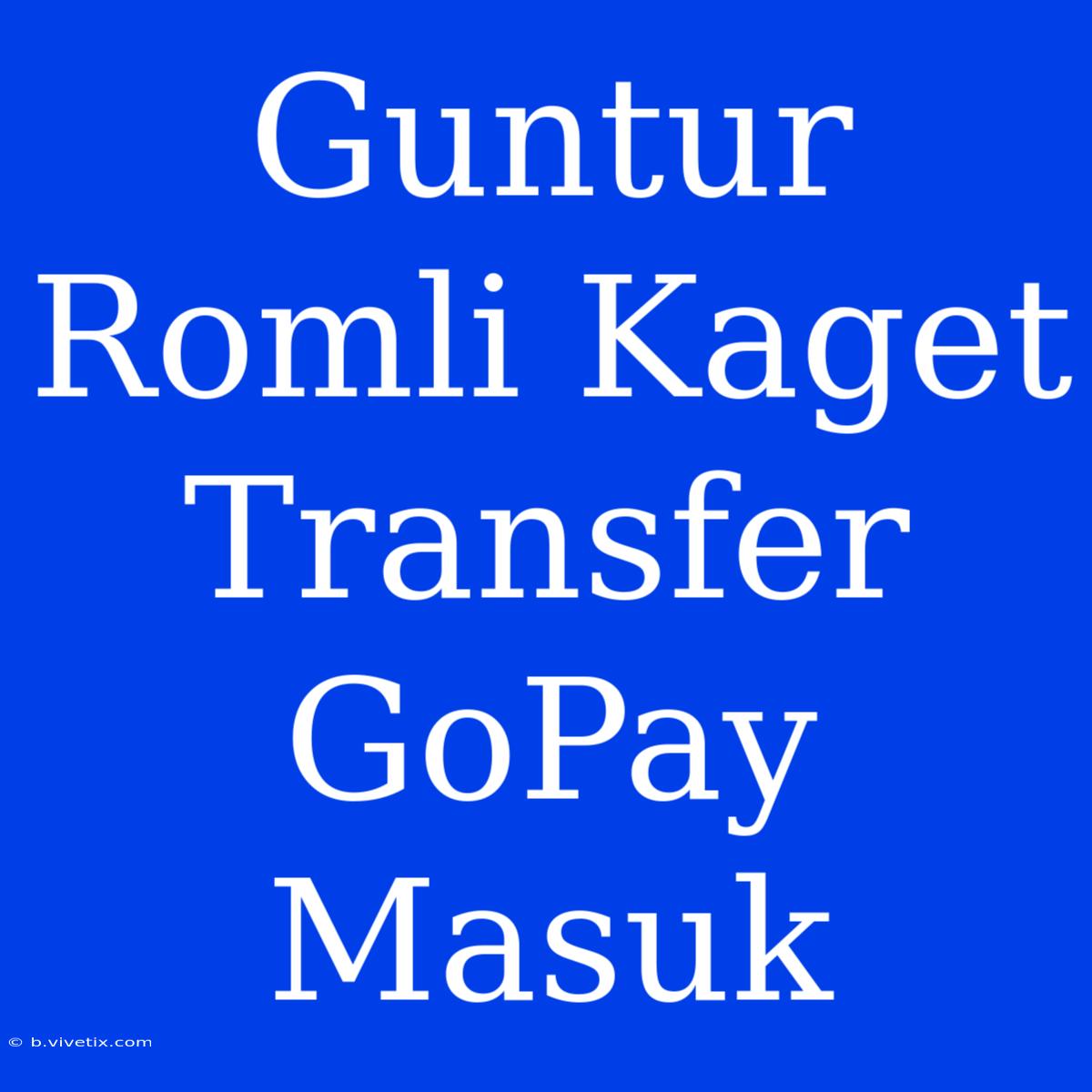 Guntur Romli Kaget Transfer GoPay Masuk