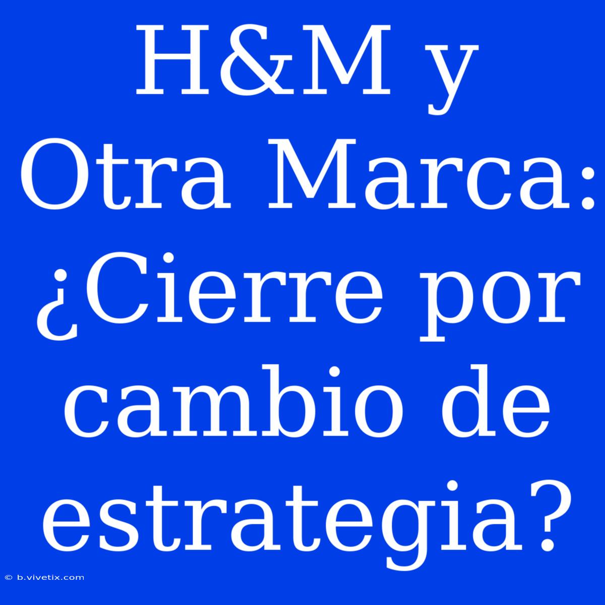 H&M Y Otra Marca: ¿Cierre Por Cambio De Estrategia?