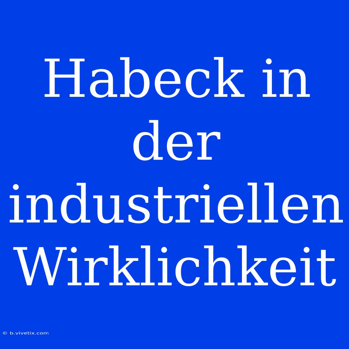 Habeck In Der Industriellen Wirklichkeit