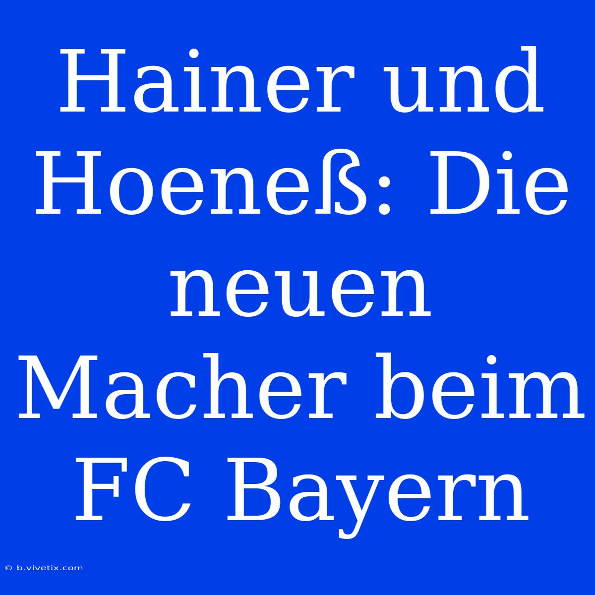 Hainer Und Hoeneß: Die Neuen Macher Beim FC Bayern