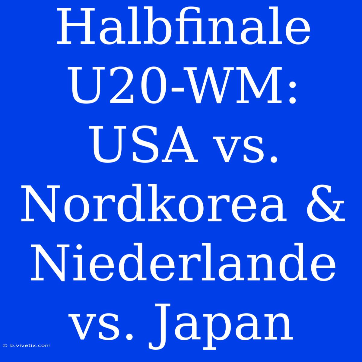 Halbfinale U20-WM: USA Vs. Nordkorea & Niederlande Vs. Japan