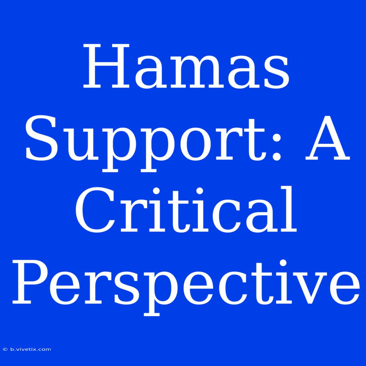 Hamas Support: A Critical Perspective 