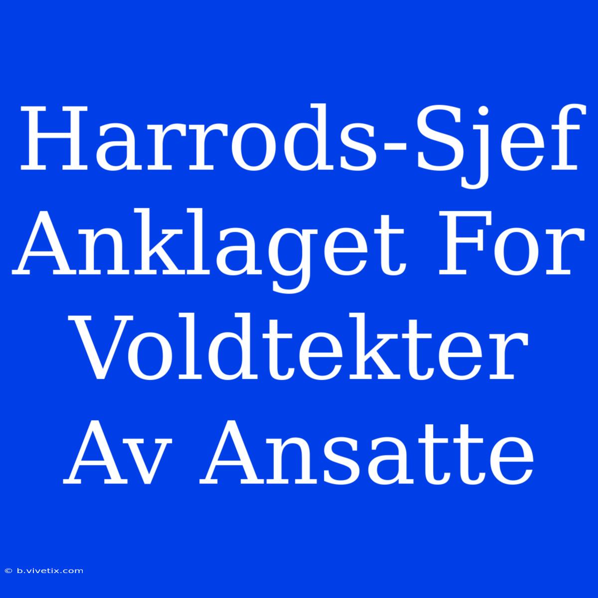 Harrods-Sjef Anklaget For Voldtekter Av Ansatte