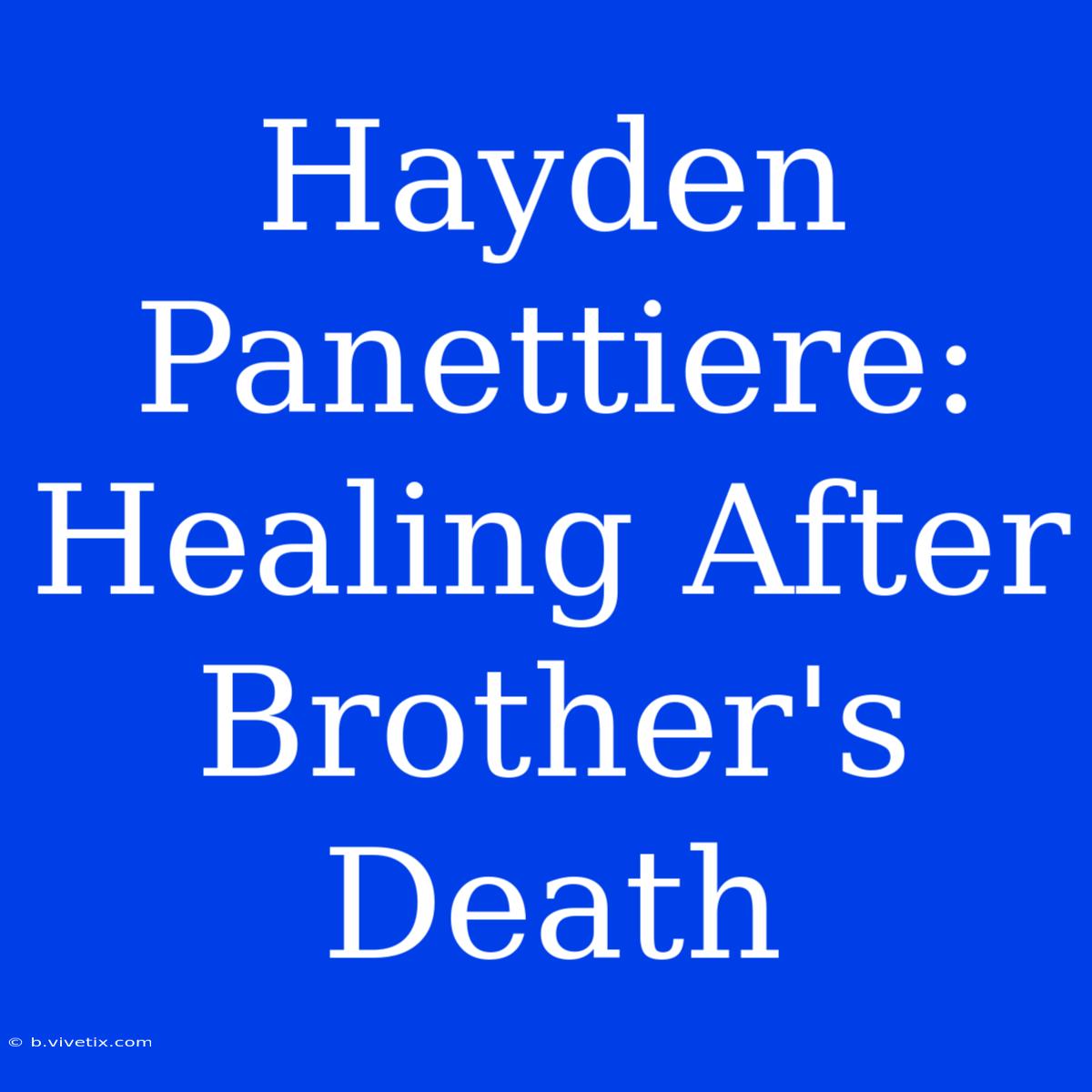 Hayden Panettiere: Healing After Brother's Death