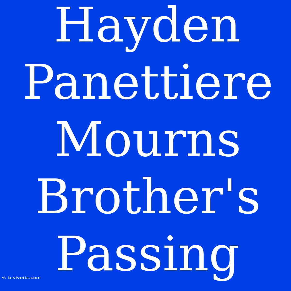 Hayden Panettiere Mourns Brother's Passing 