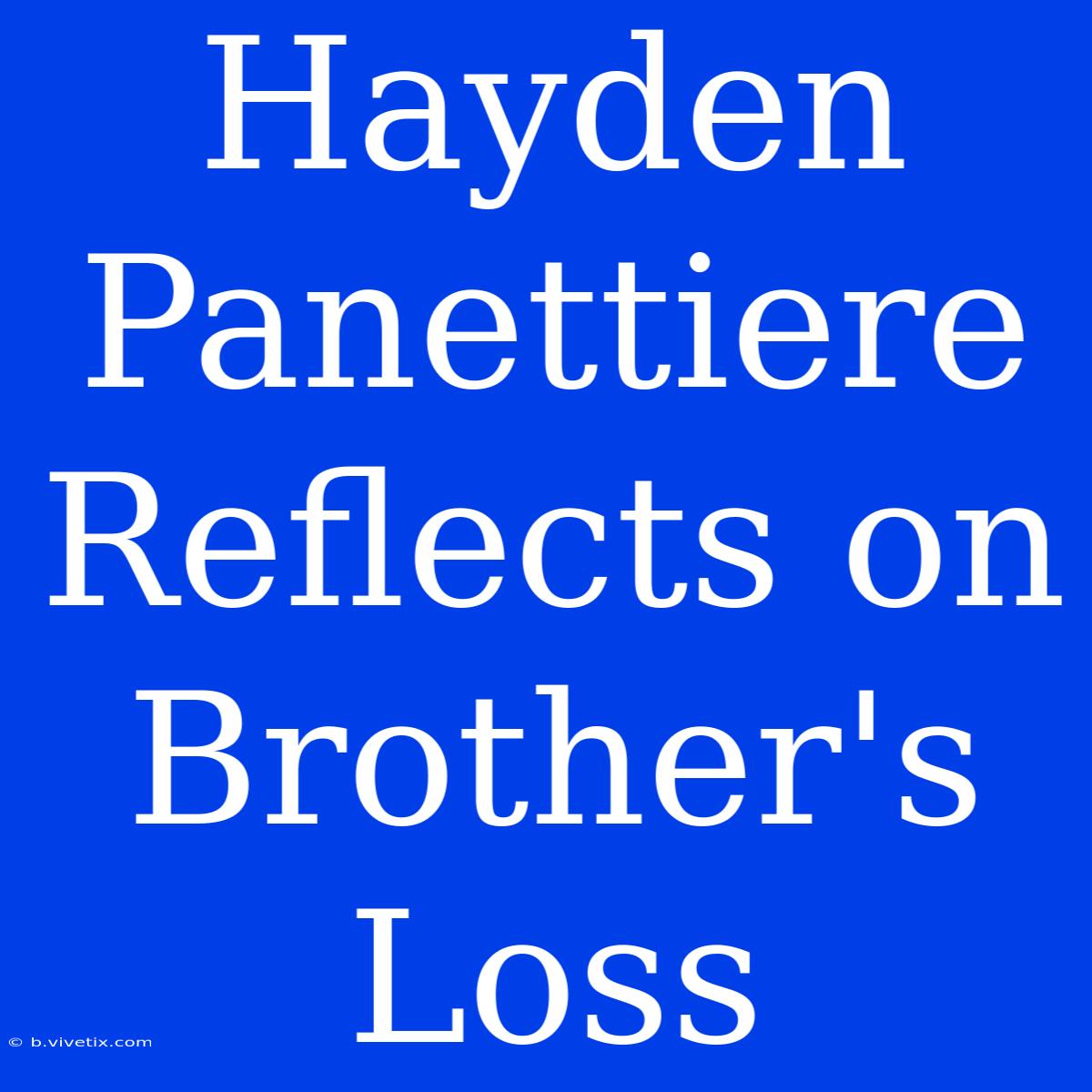 Hayden Panettiere Reflects On Brother's Loss