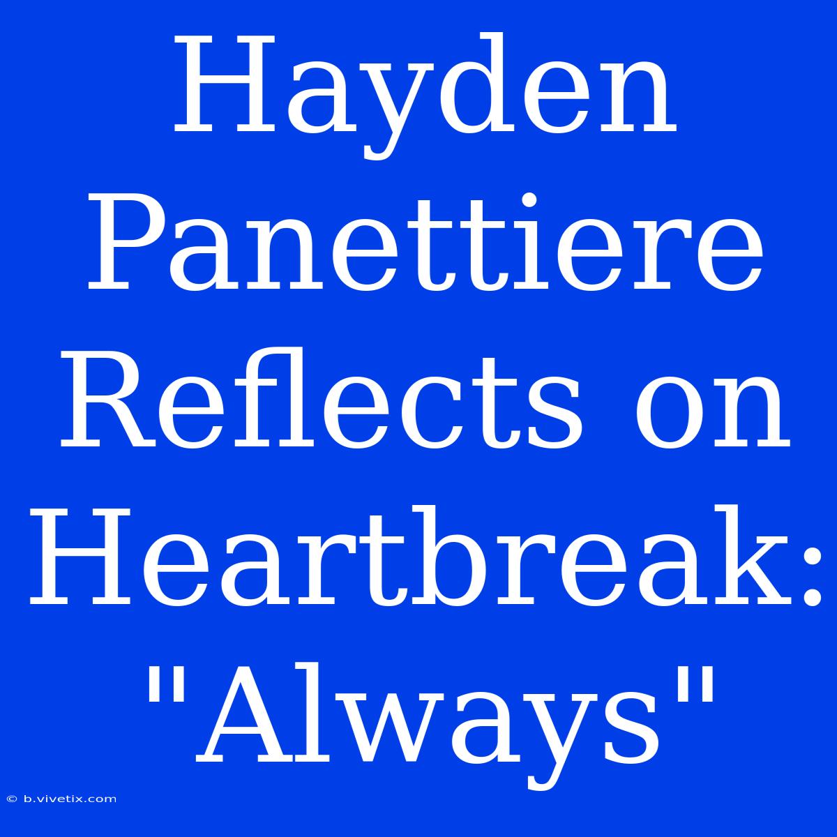 Hayden Panettiere Reflects On Heartbreak:  