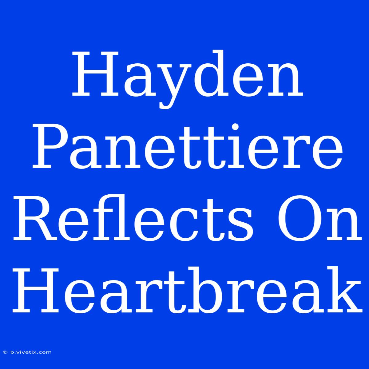 Hayden Panettiere Reflects On Heartbreak