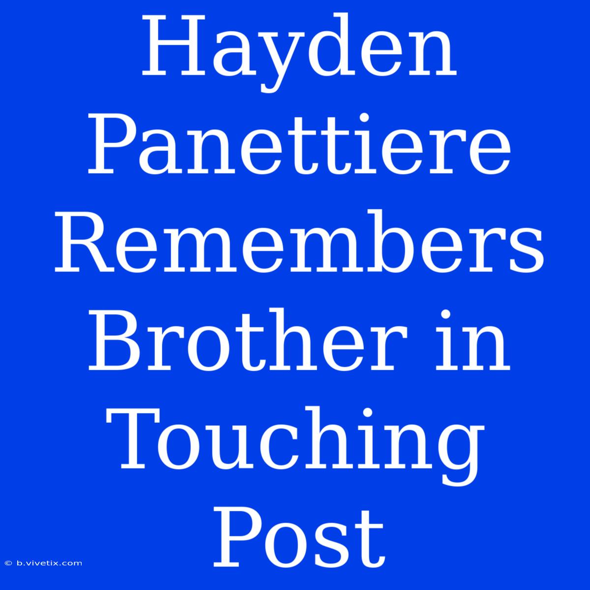 Hayden Panettiere Remembers Brother In Touching Post