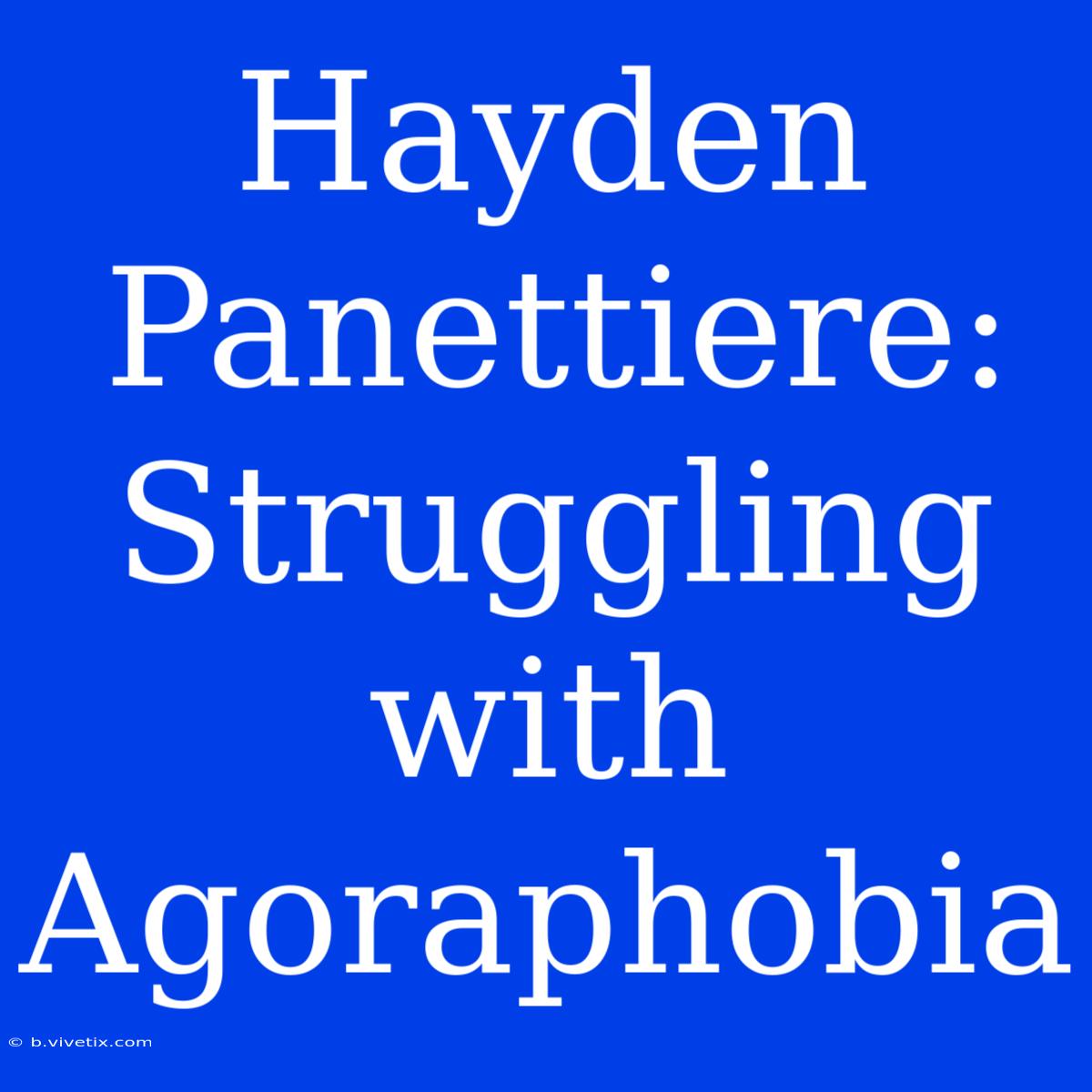 Hayden Panettiere: Struggling With Agoraphobia