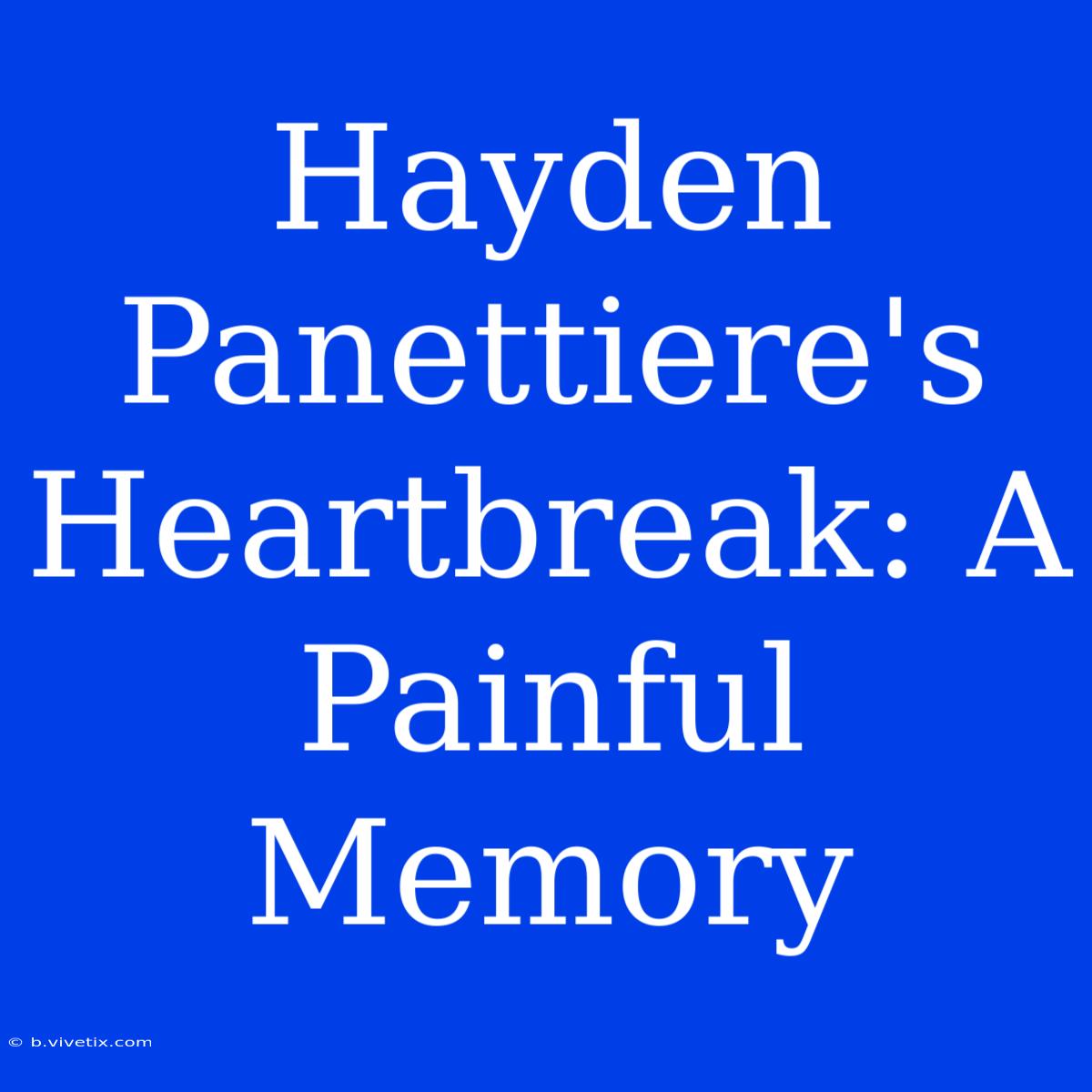 Hayden Panettiere's Heartbreak: A Painful Memory