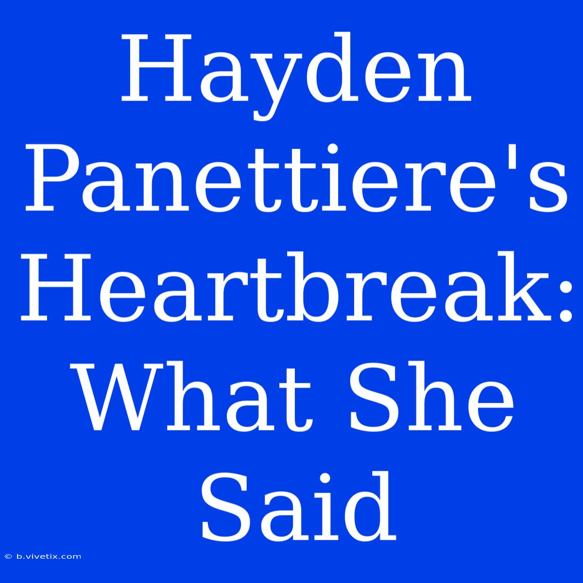 Hayden Panettiere's Heartbreak: What She Said