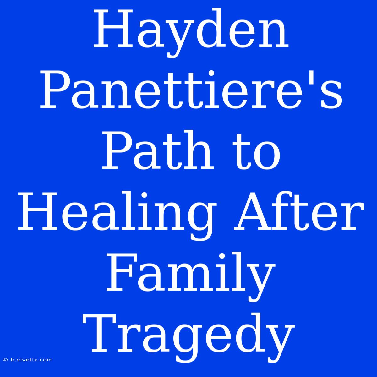 Hayden Panettiere's Path To Healing After Family Tragedy