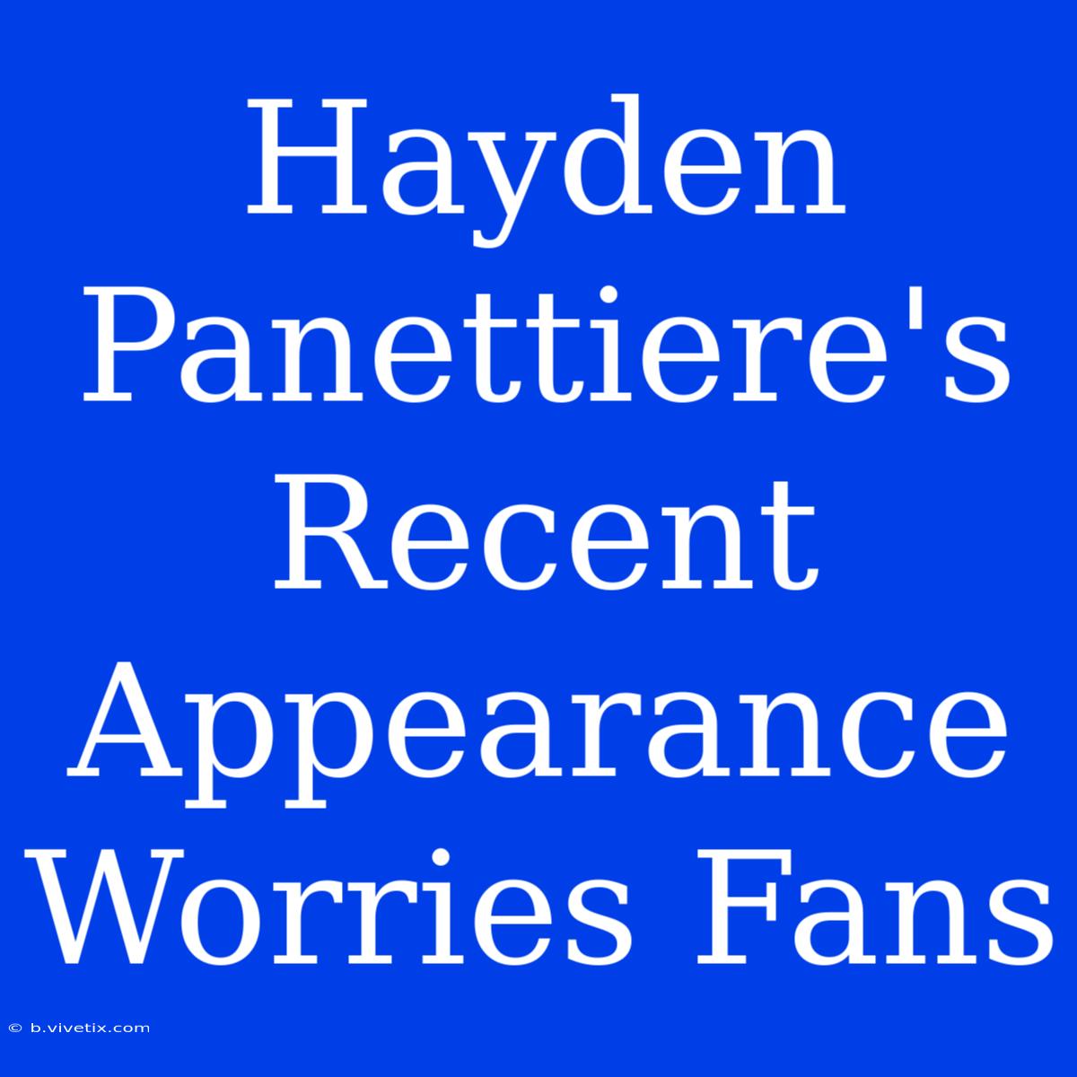 Hayden Panettiere's Recent Appearance Worries Fans