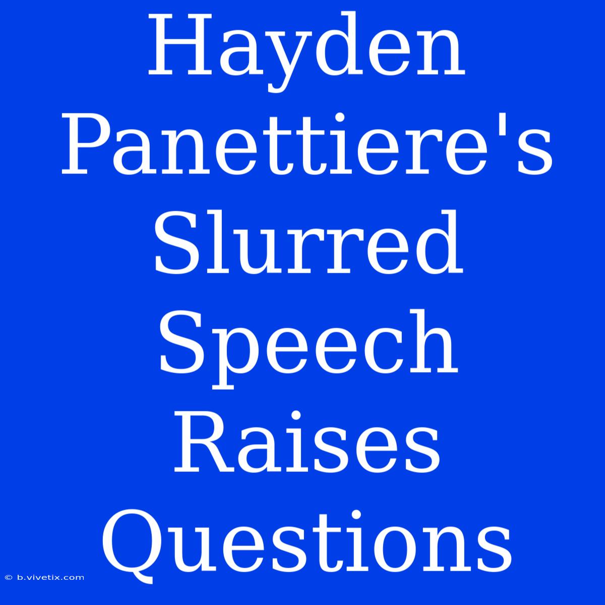 Hayden Panettiere's Slurred Speech Raises Questions 