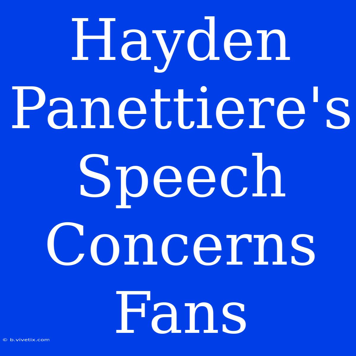 Hayden Panettiere's Speech Concerns Fans 