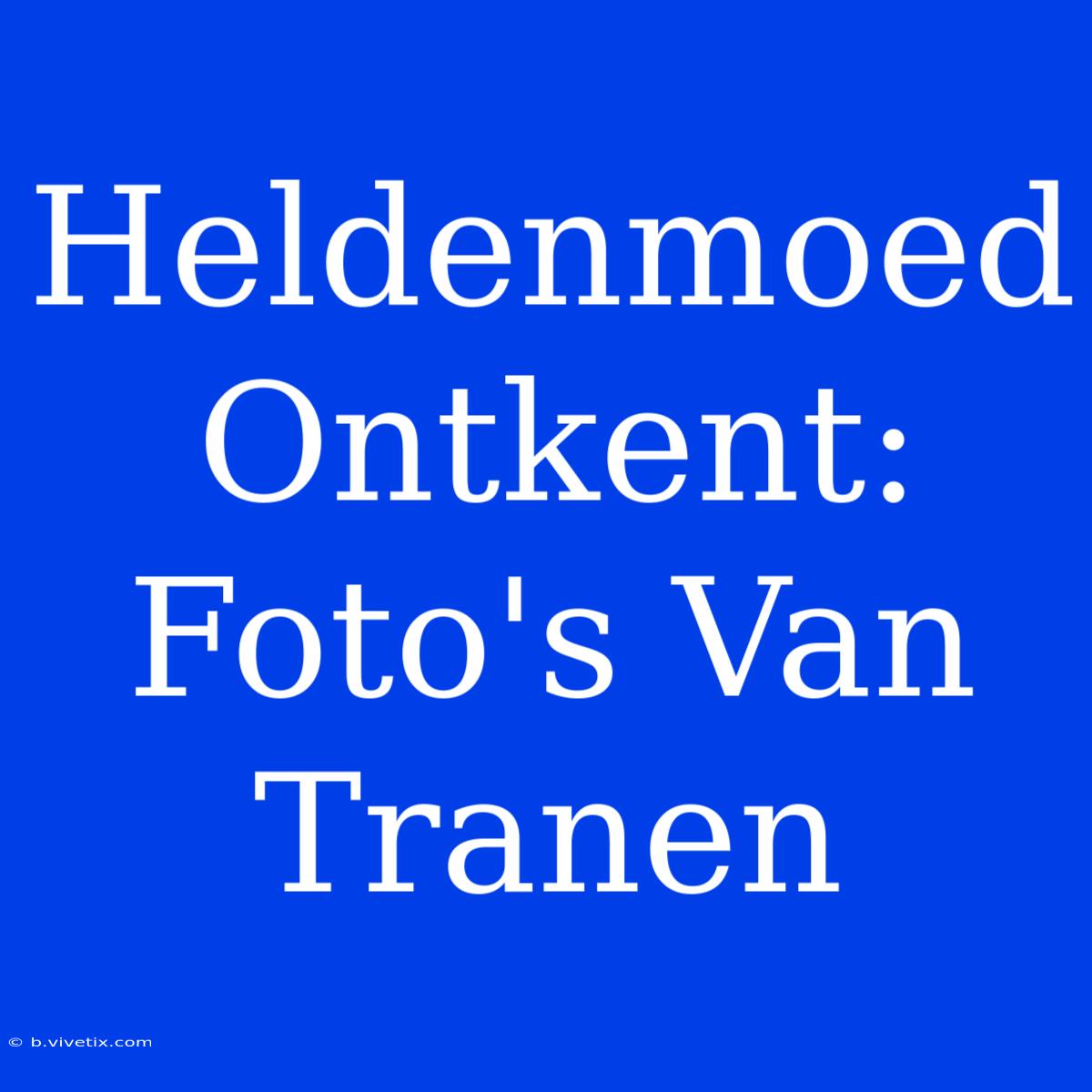 Heldenmoed Ontkent: Foto's Van Tranen