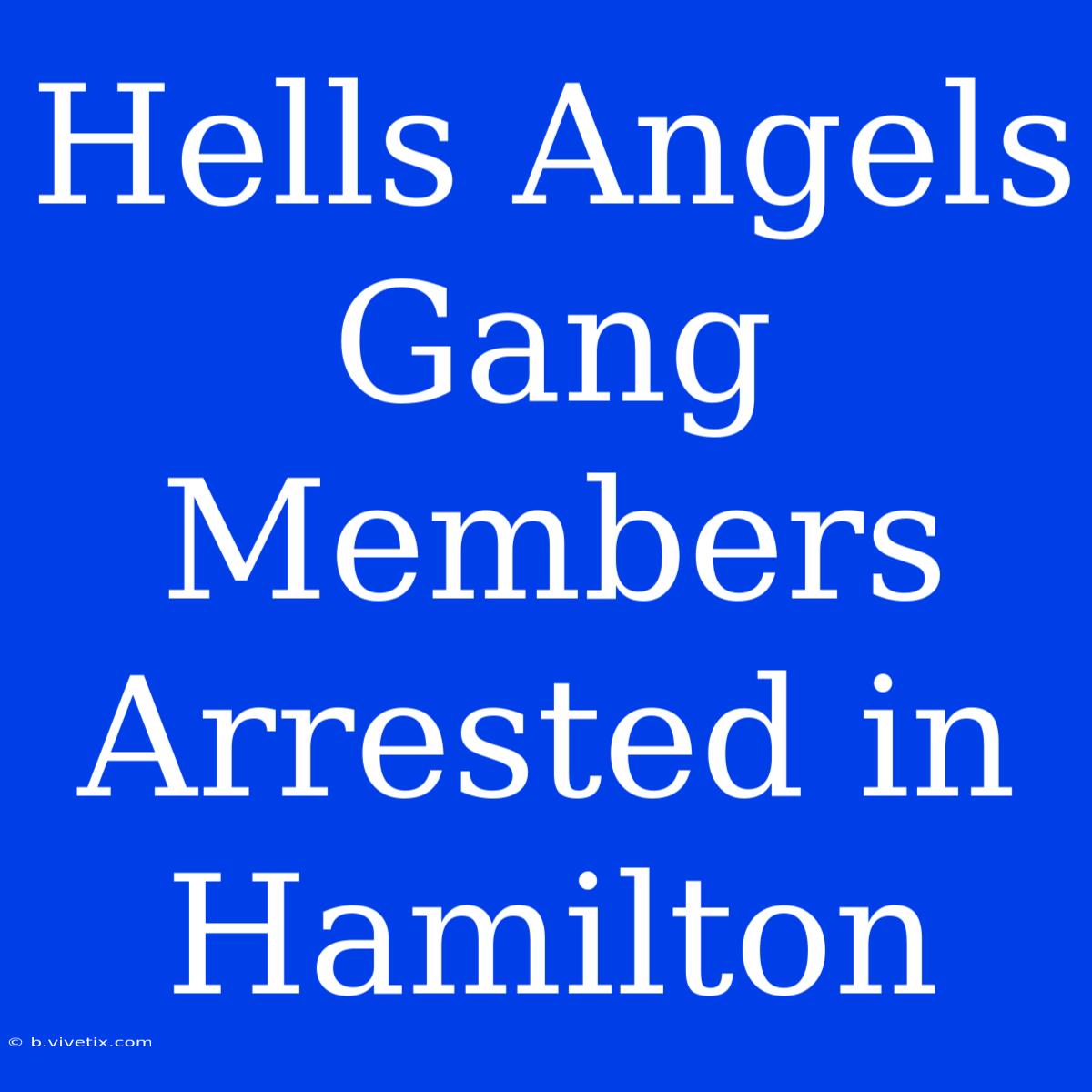 Hells Angels Gang Members Arrested In Hamilton