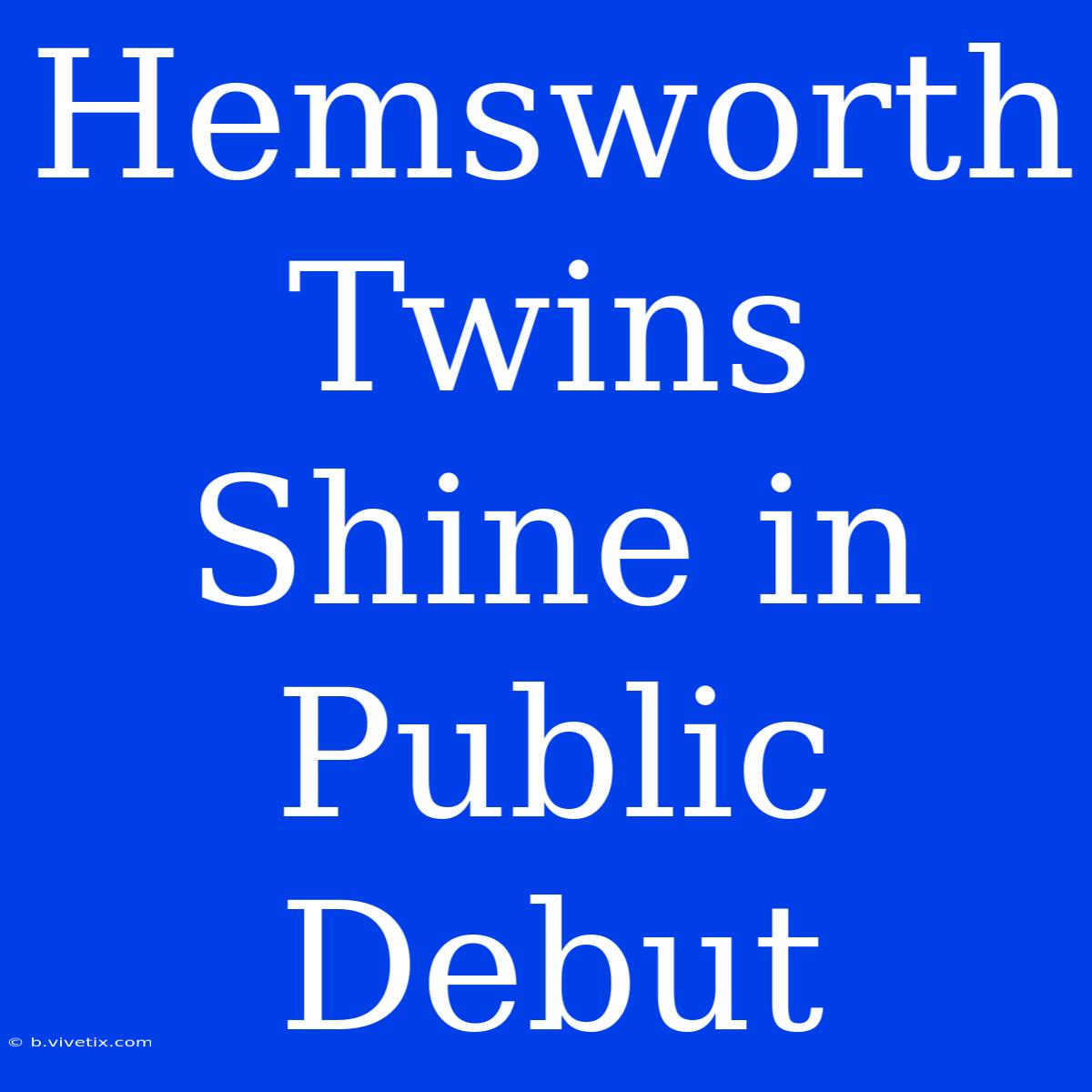 Hemsworth Twins Shine In Public Debut