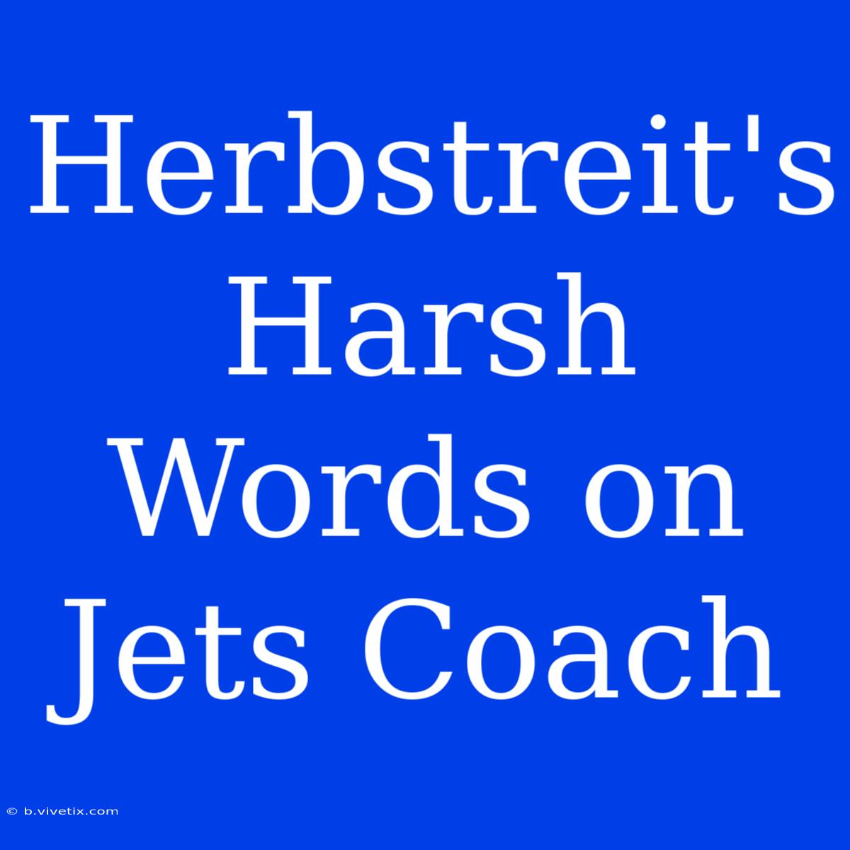 Herbstreit's Harsh Words On Jets Coach