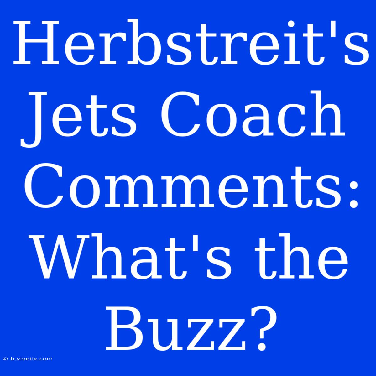 Herbstreit's Jets Coach Comments: What's The Buzz?