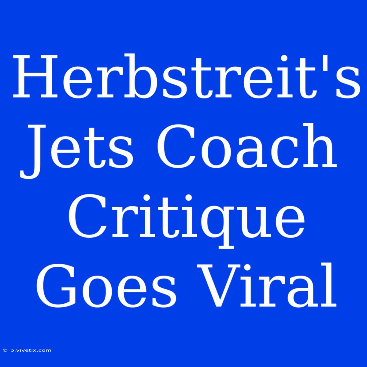 Herbstreit's Jets Coach Critique Goes Viral