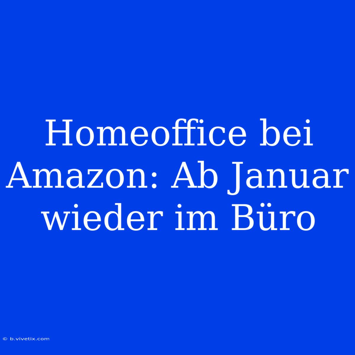 Homeoffice Bei Amazon: Ab Januar Wieder Im Büro