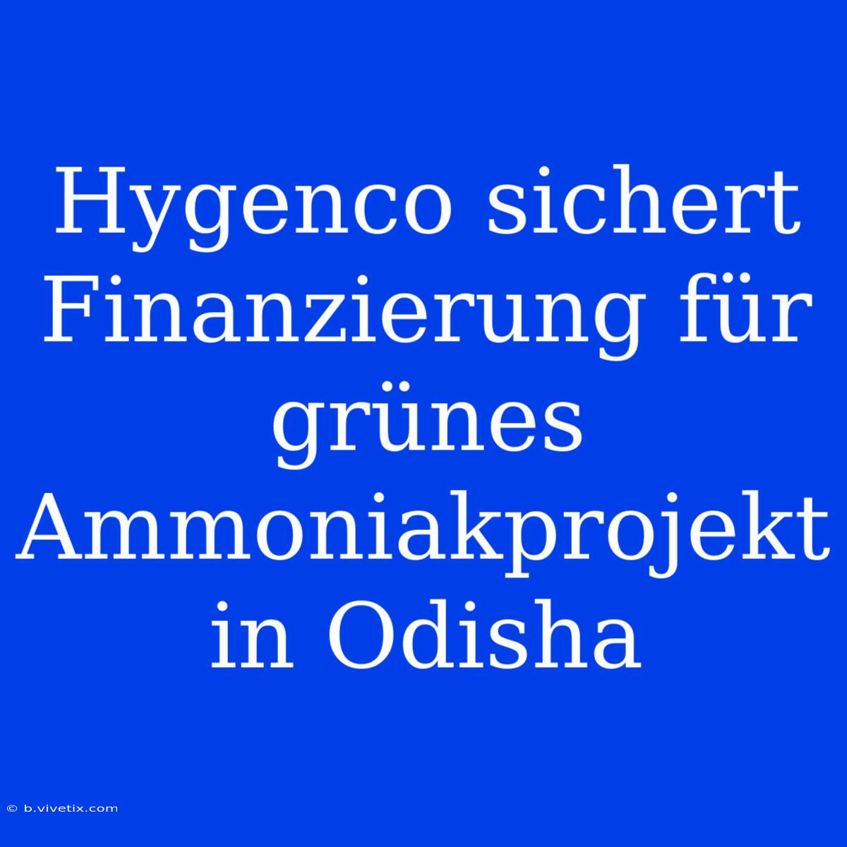 Hygenco Sichert Finanzierung Für Grünes Ammoniakprojekt In Odisha