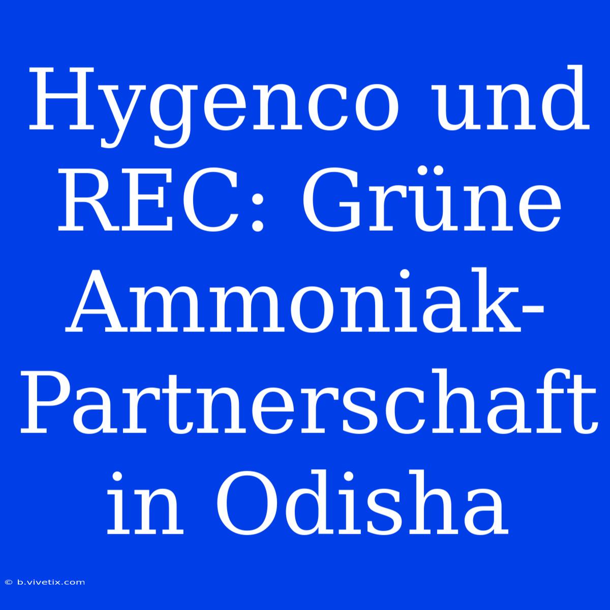 Hygenco Und REC: Grüne Ammoniak-Partnerschaft In Odisha