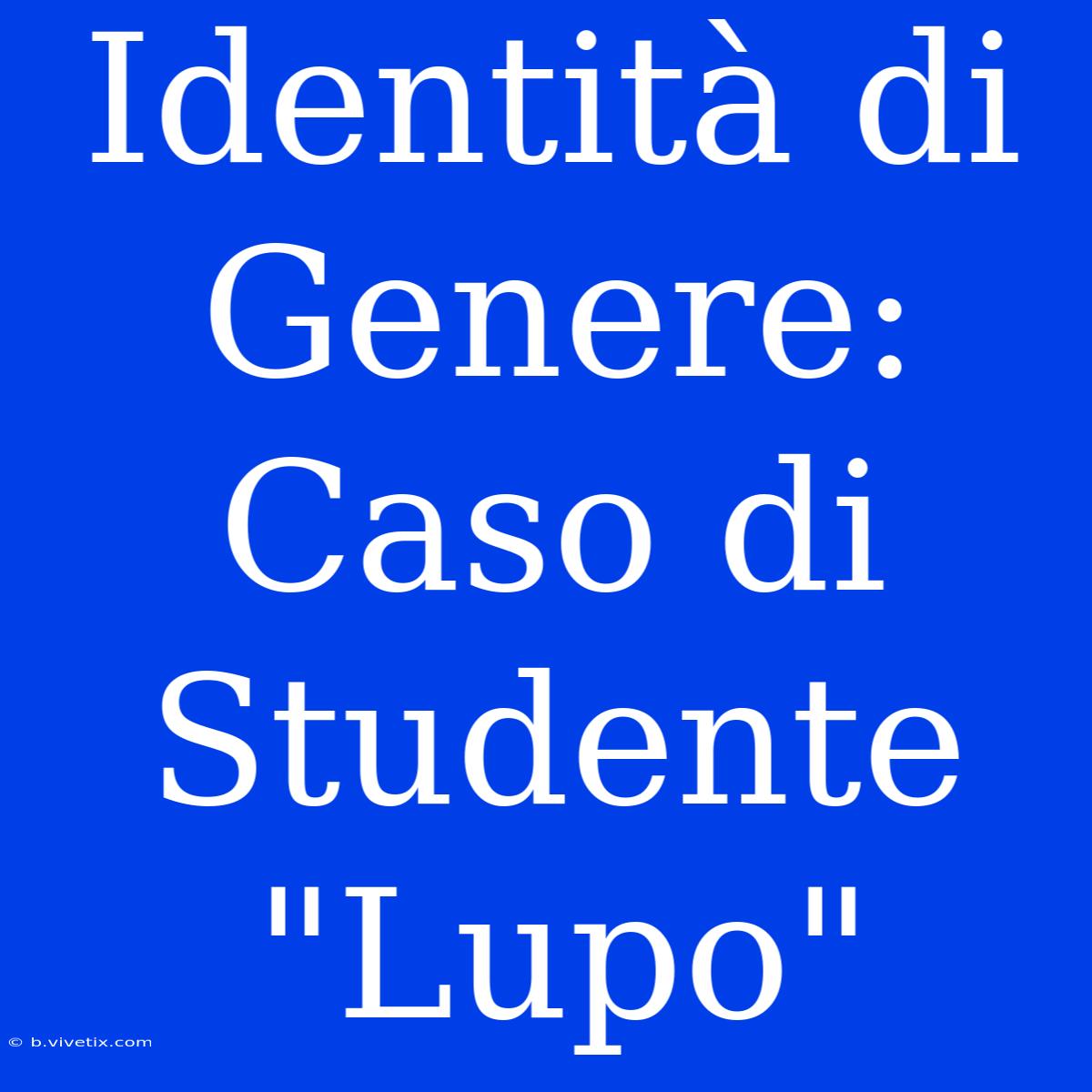 Identità Di Genere: Caso Di Studente 