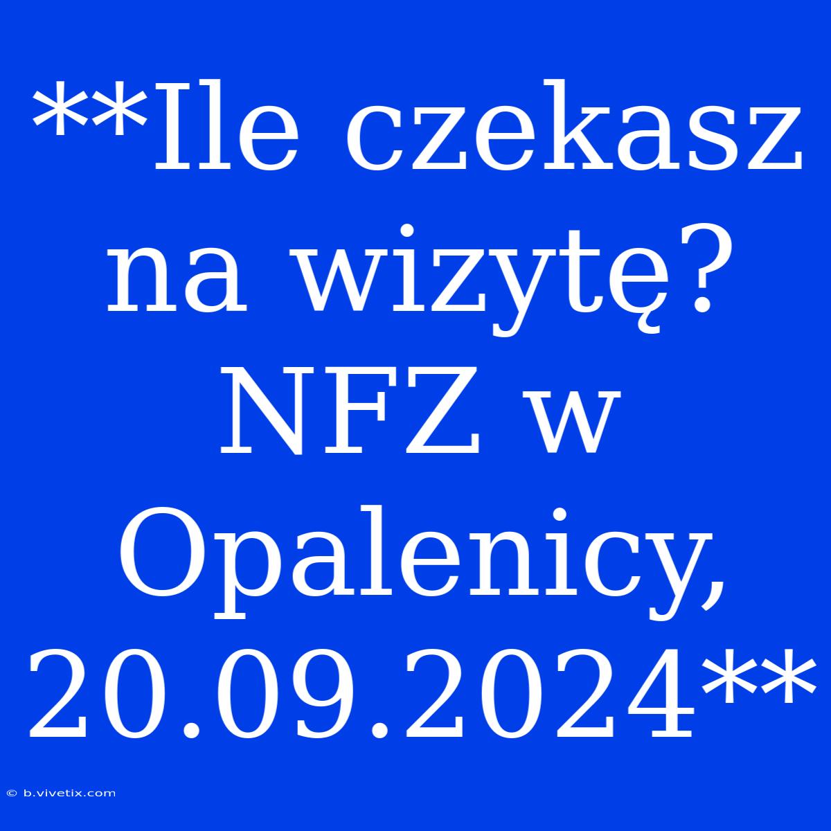 **Ile Czekasz Na Wizytę? NFZ W Opalenicy, 20.09.2024**