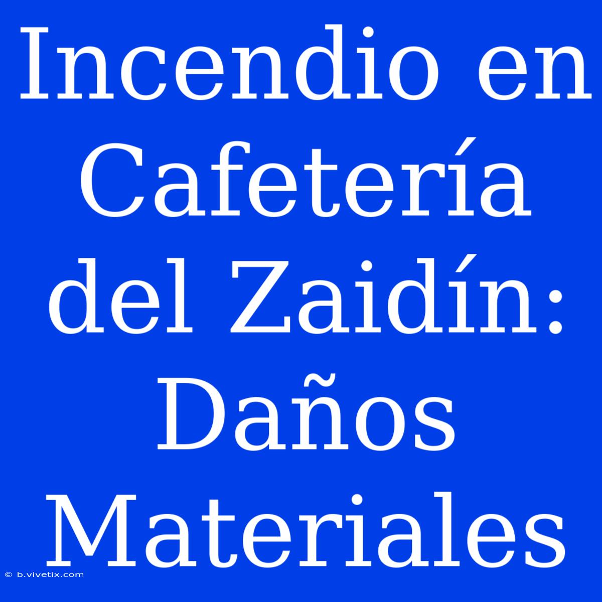 Incendio En Cafetería Del Zaidín: Daños Materiales