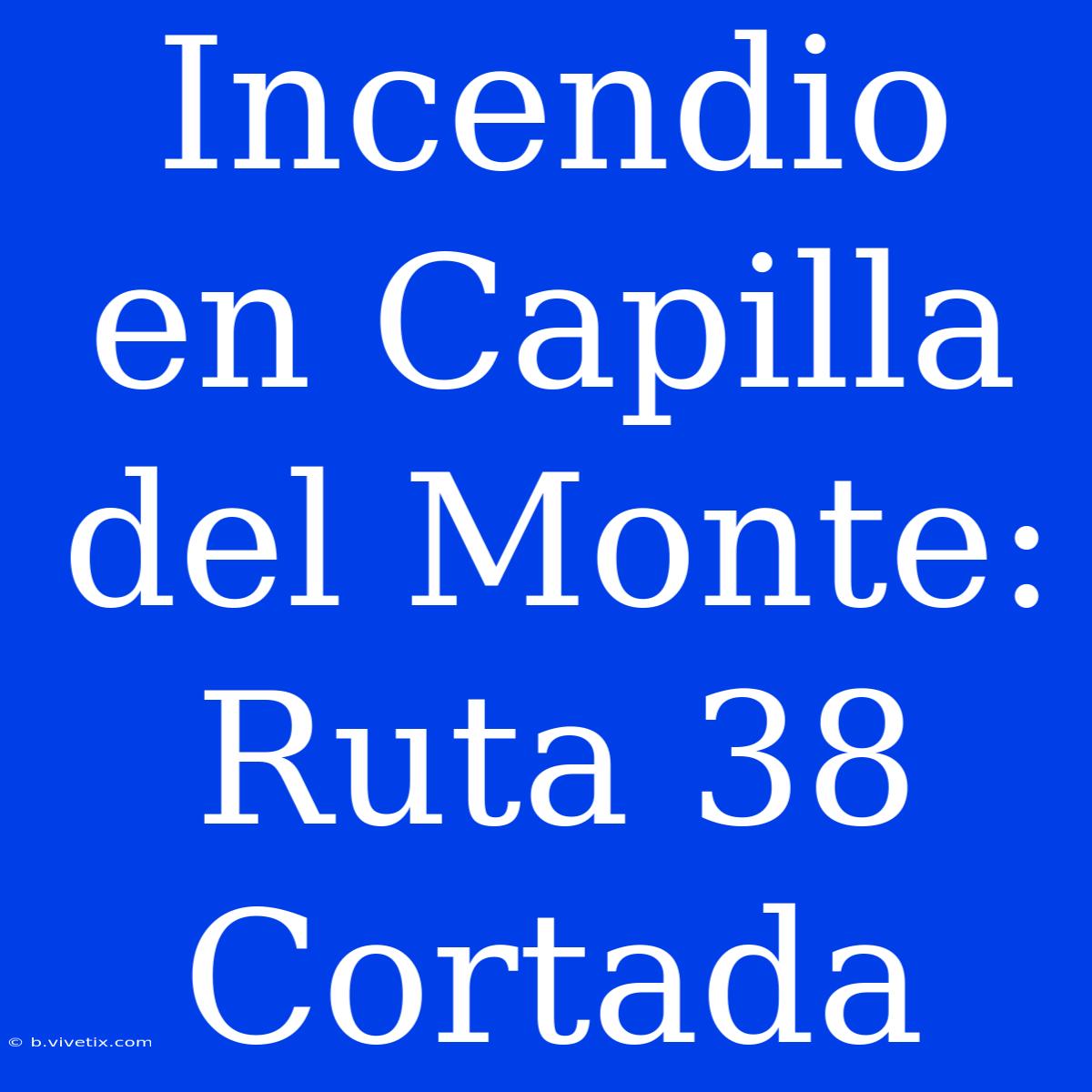 Incendio En Capilla Del Monte: Ruta 38 Cortada 