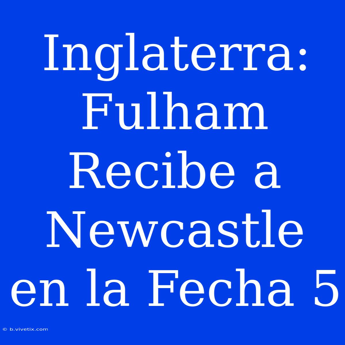 Inglaterra: Fulham Recibe A Newcastle En La Fecha 5