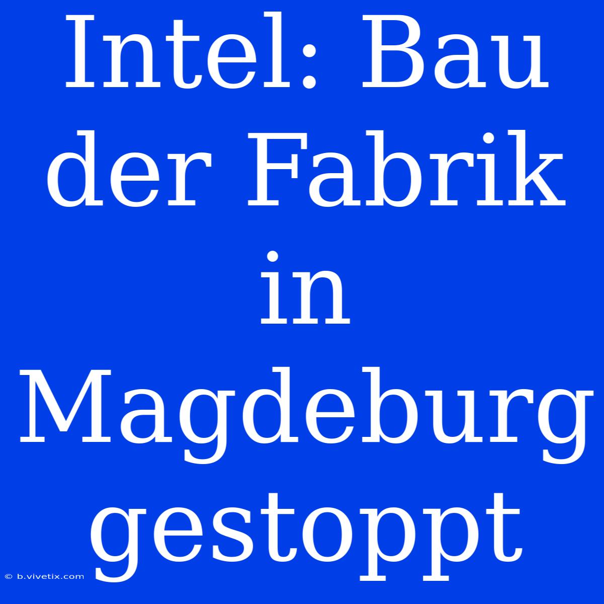 Intel: Bau Der Fabrik In Magdeburg Gestoppt