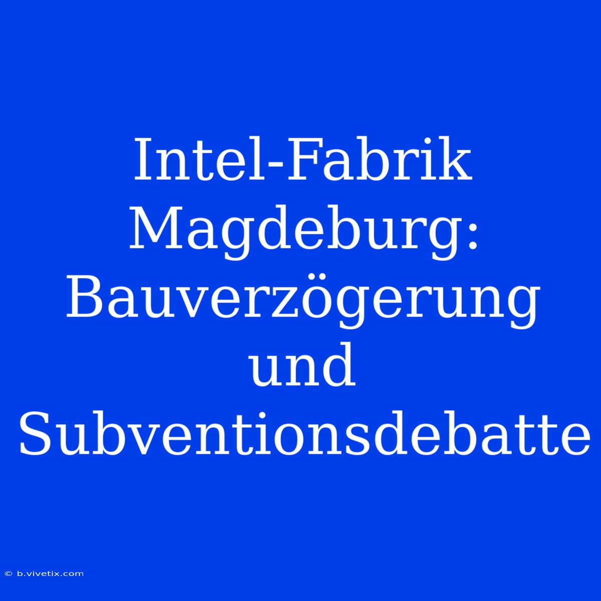 Intel-Fabrik Magdeburg: Bauverzögerung Und Subventionsdebatte