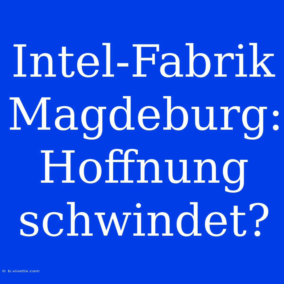 Intel-Fabrik Magdeburg: Hoffnung Schwindet?