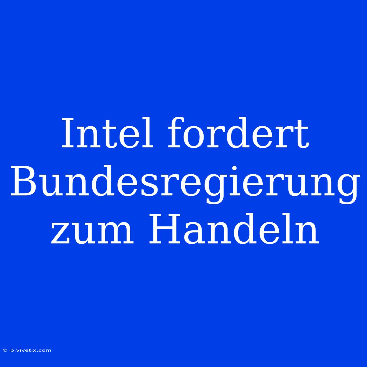 Intel Fordert Bundesregierung Zum Handeln