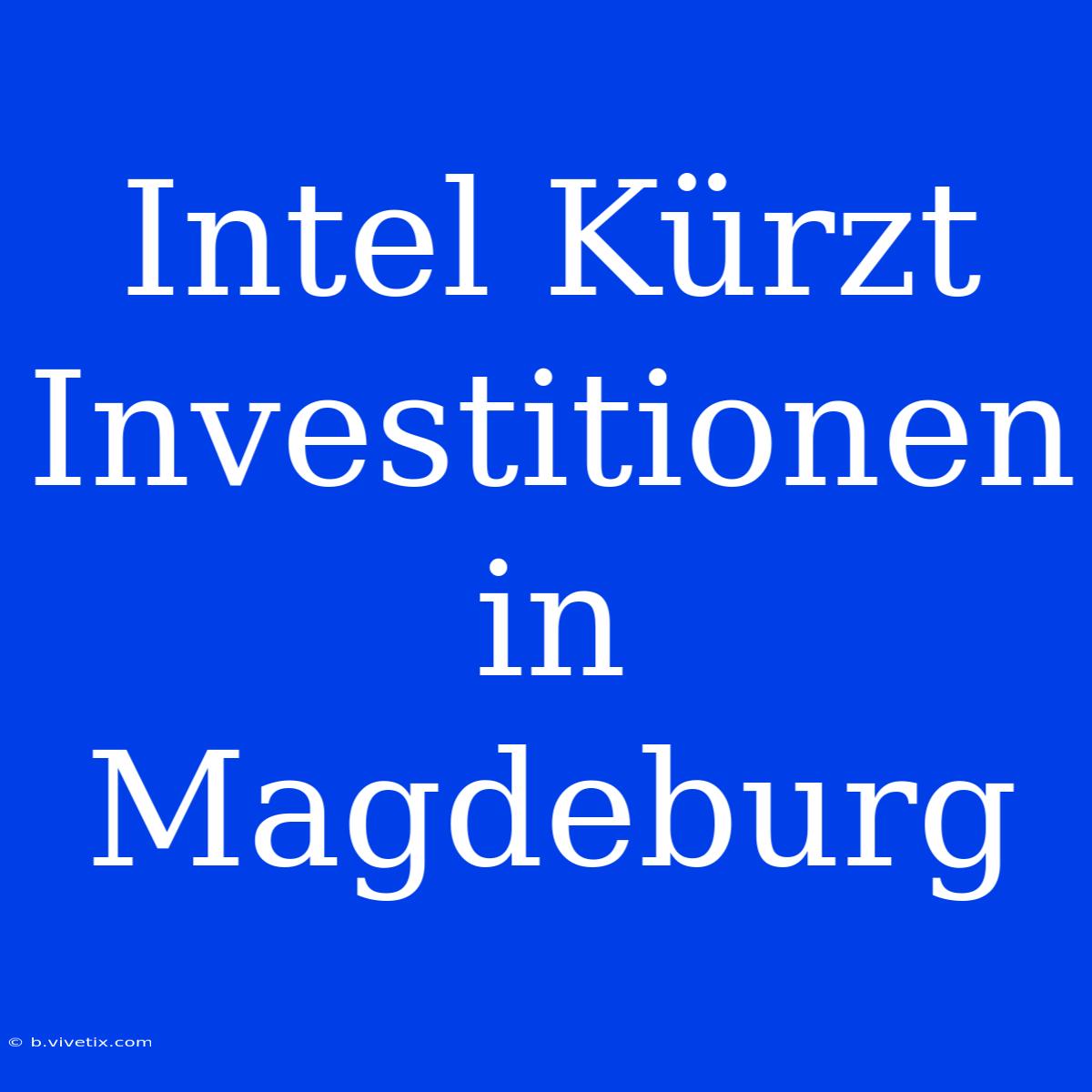 Intel Kürzt Investitionen In Magdeburg