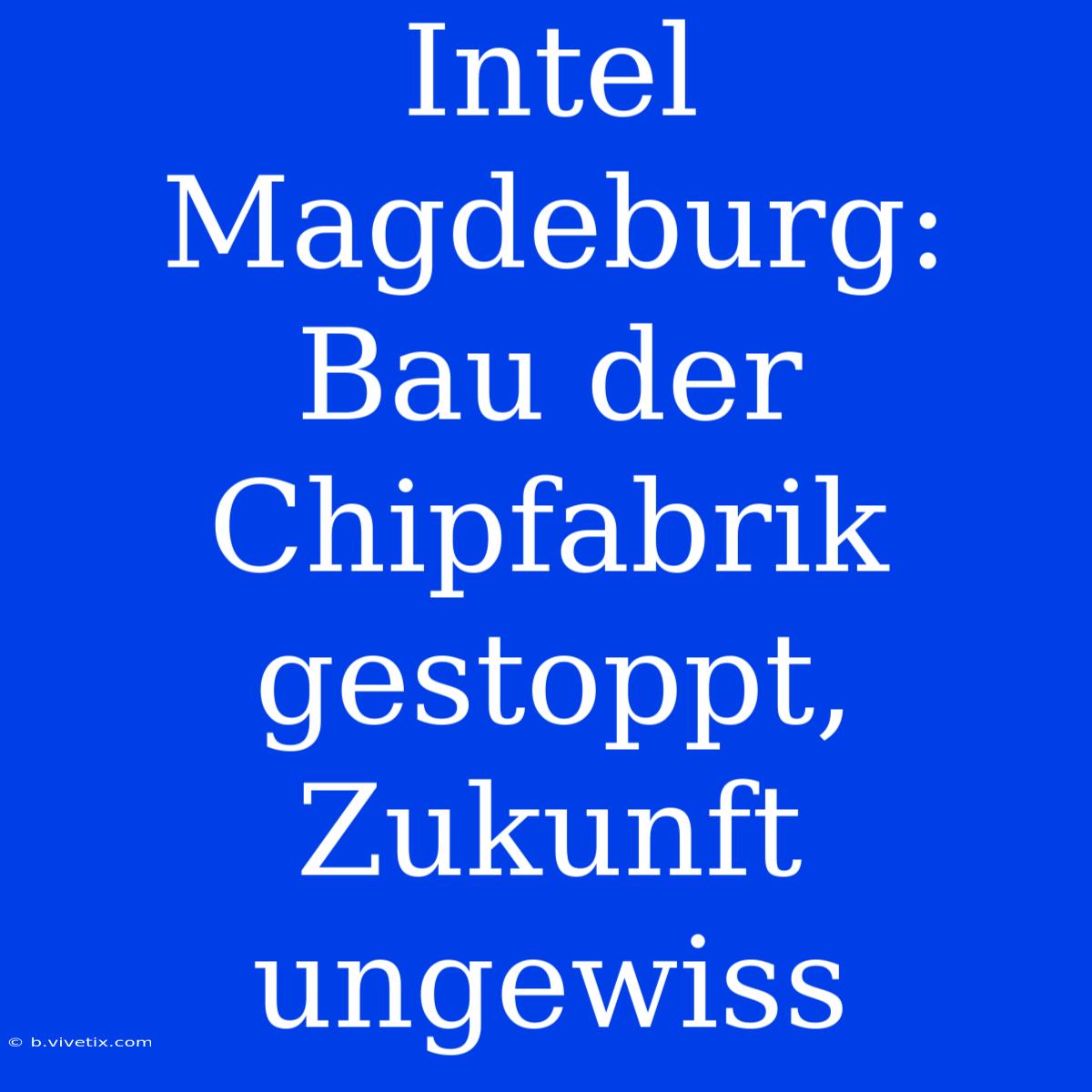 Intel Magdeburg: Bau Der Chipfabrik Gestoppt, Zukunft Ungewiss