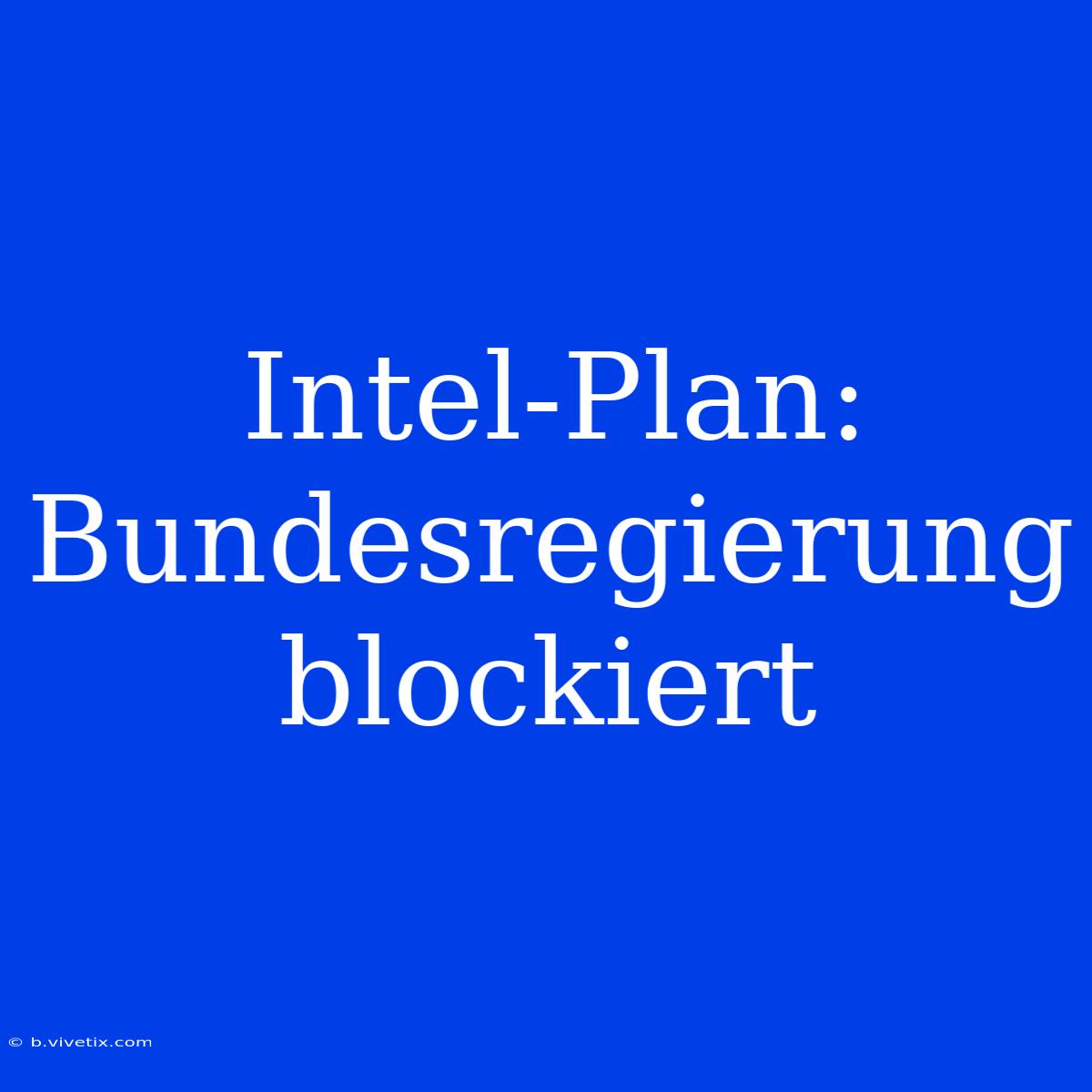 Intel-Plan: Bundesregierung Blockiert