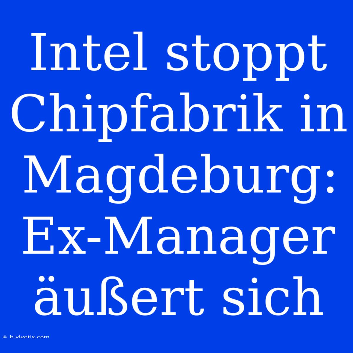 Intel Stoppt Chipfabrik In Magdeburg: Ex-Manager Äußert Sich